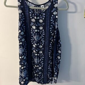 Old Navy Blue and White Sleeveless Tank Top